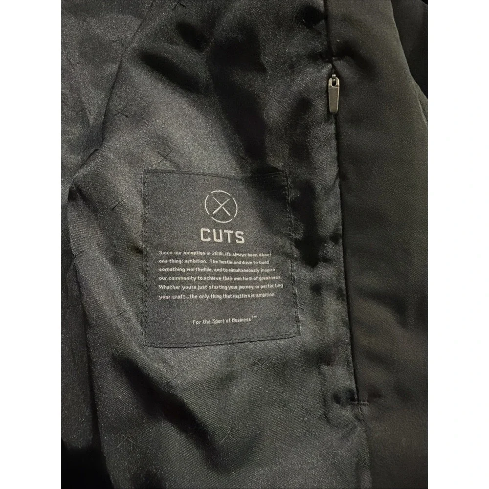 NWOT Cuts Clothing Legacy Bomber Jacket Men's Medium Solid Black $275 Retail - Picture 8 of 15